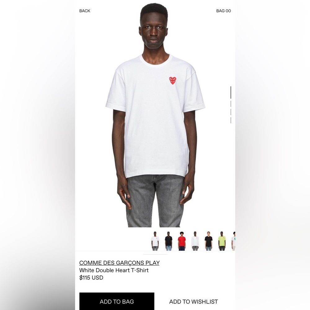 White luxury Comme des Garcons T-shirt